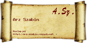 Arz Szabin névjegykártya